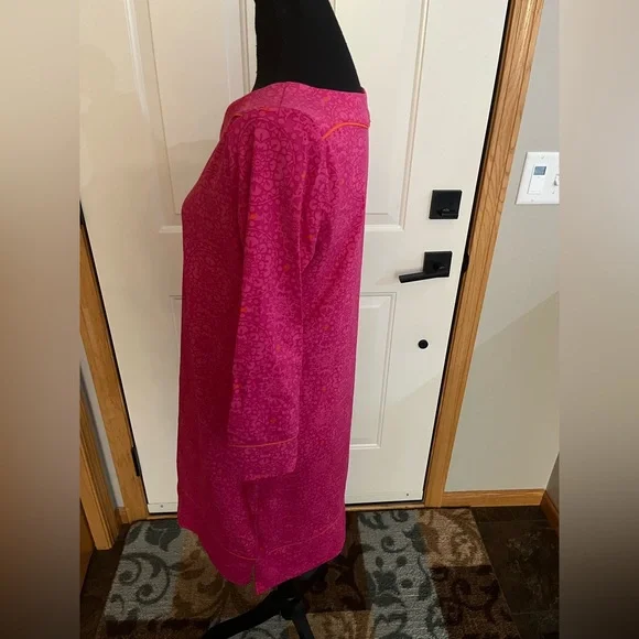 Lands’ End Cerise pink celestial geo tunic swim cover up dress. Size small - Picture 4 of 16